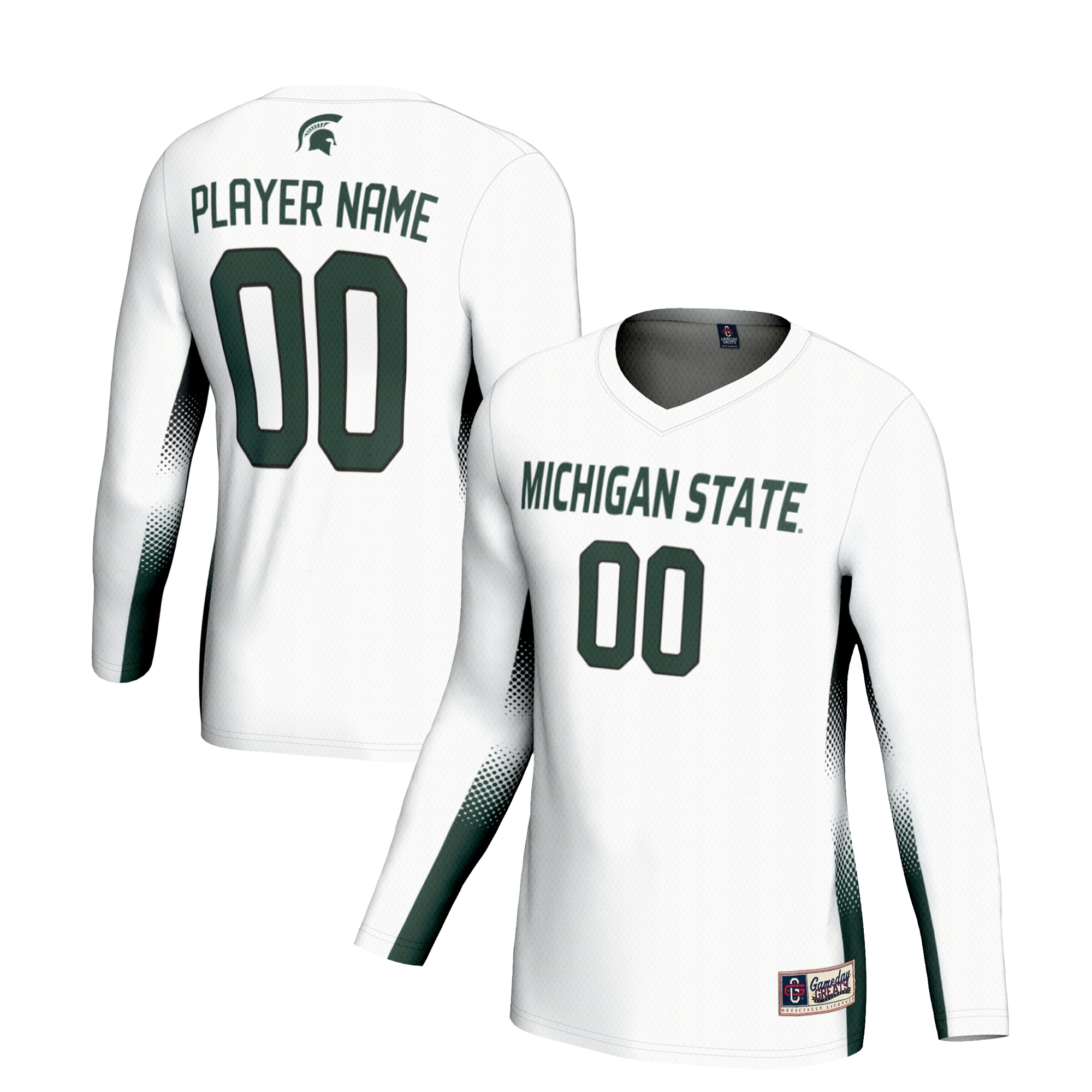 [NJP] Michigan State Spartans GameDay Greats Unisex Adult NIL Lightweight Volleyball Jersey - White
