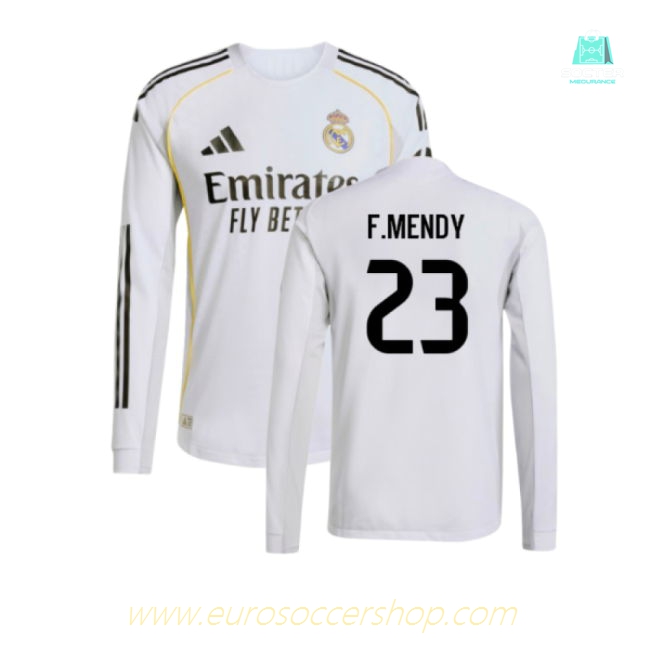 2025-2026 Real Madrid Authentic Long Sleeve Home Shirt (F.Mendy 23)