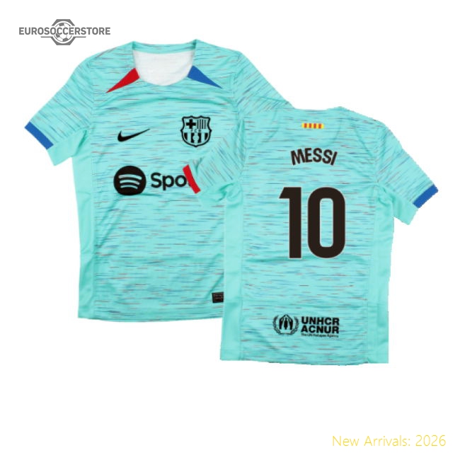 Trending 2023-2024 Barcelona Third Shirt (Kids) (Messi 10)