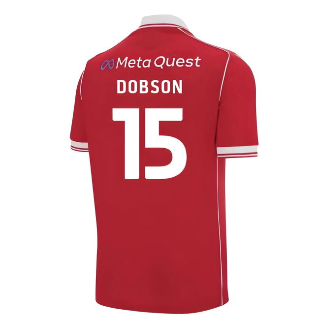 Superior Craftsmanship Football Wrexham Home Shirt Kids Dobson #15...