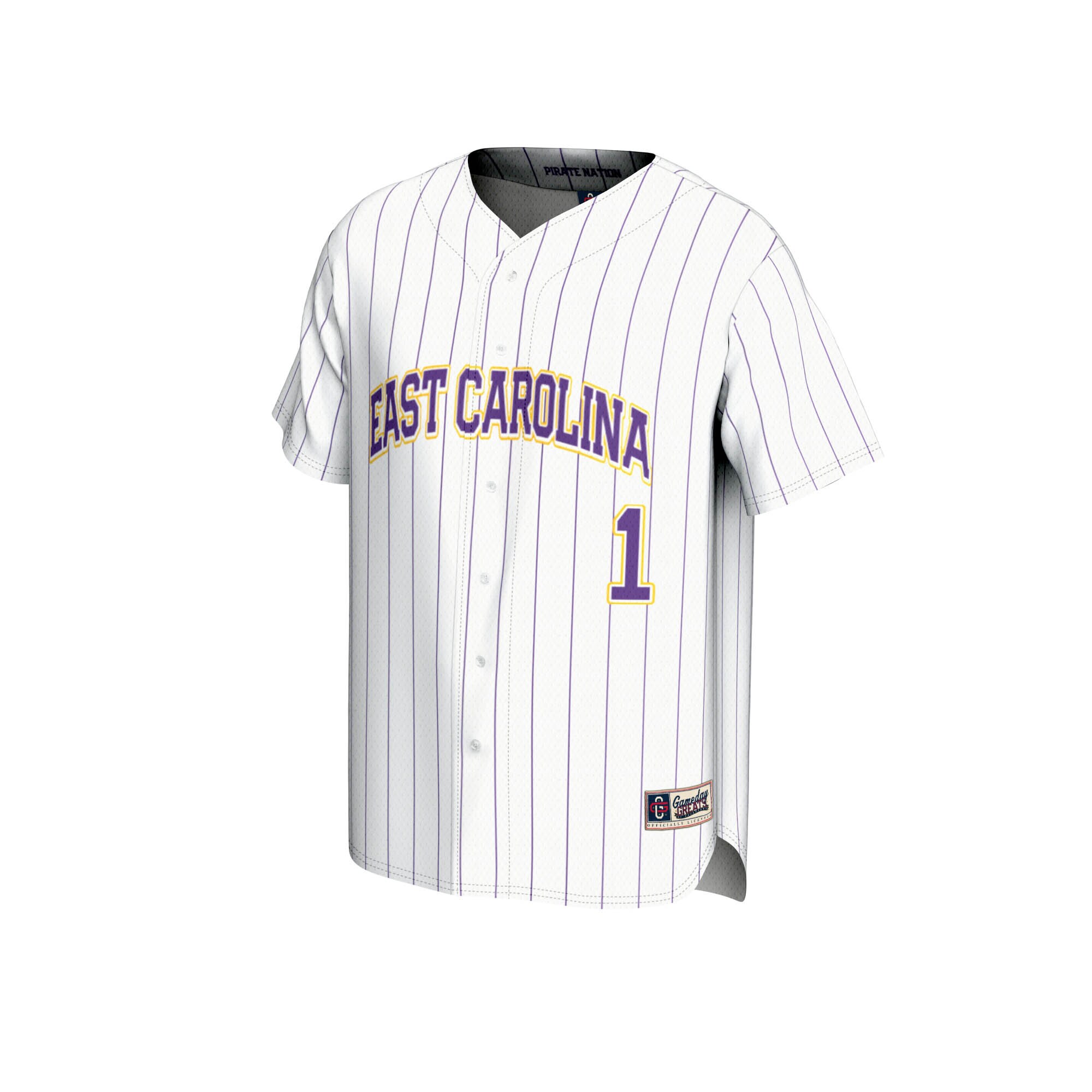 [NJP] ECU Pirates GameDay Greats Youth Lightweight Baseball Jersey - White
