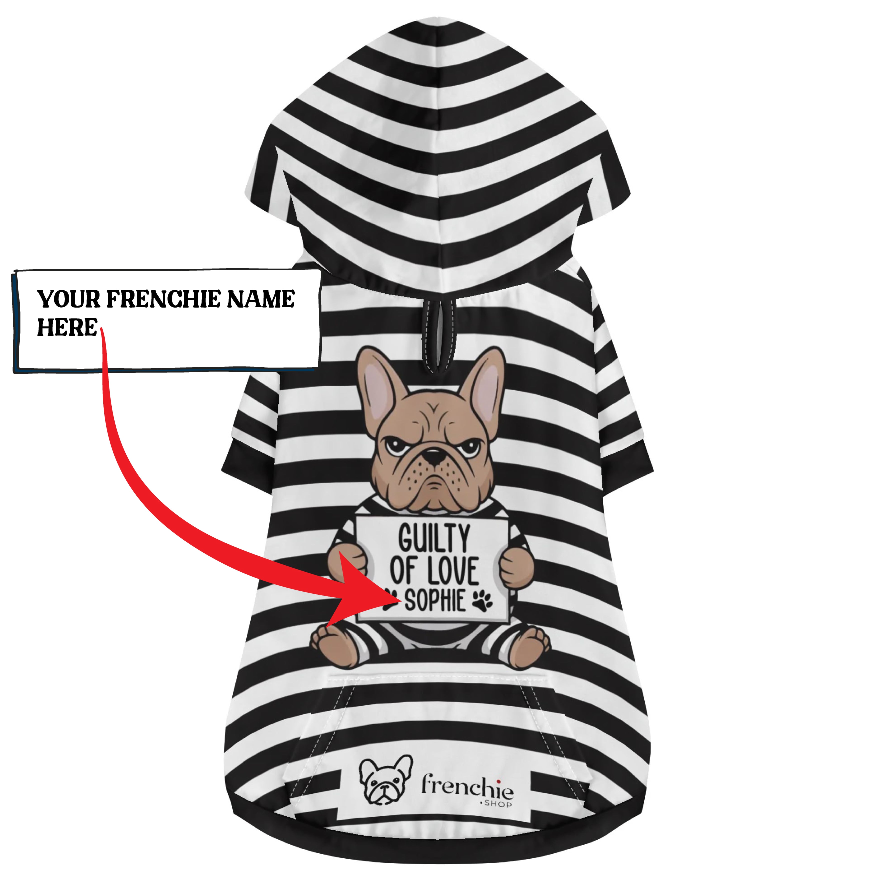 Culture-Inspired Custom Hoodies For French Bulldogs With Your Pet's N...