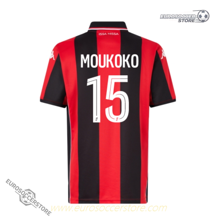 OGC Nice 25-26 Season Home Jersey with MOUKOKO Name and Number 15