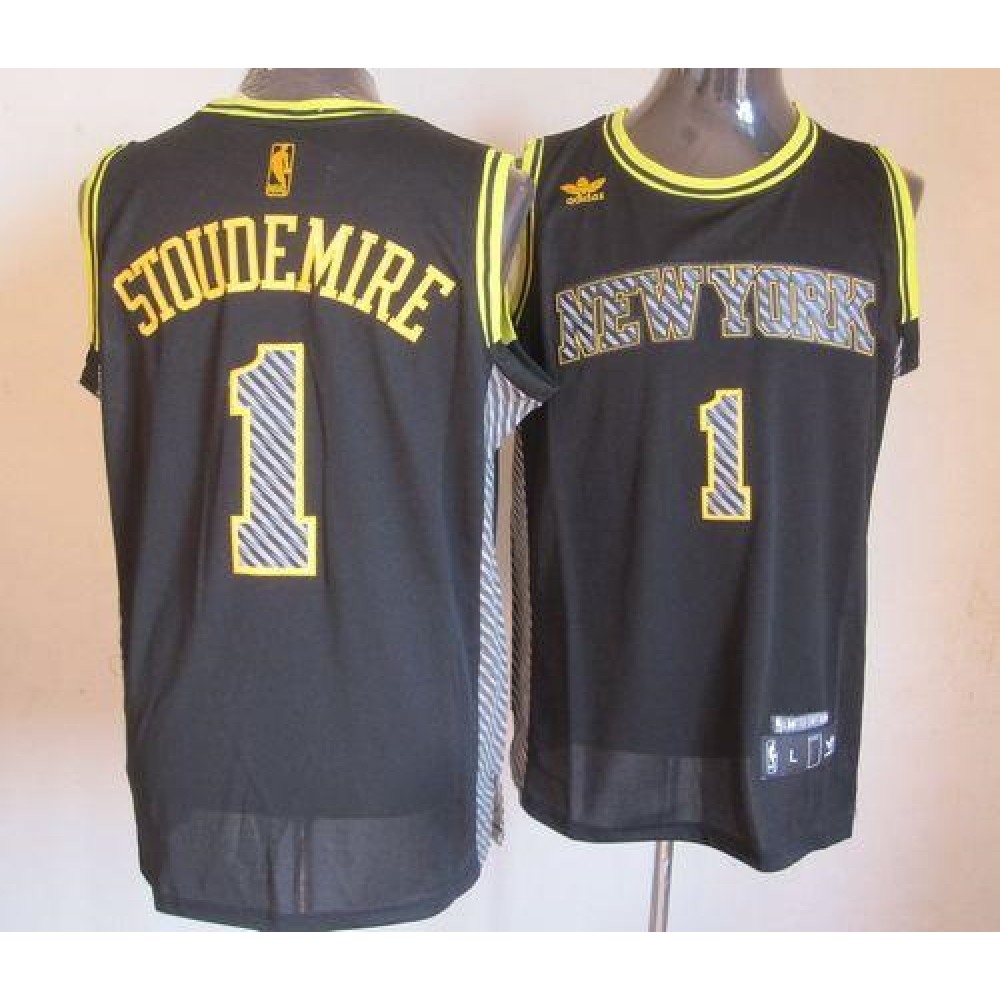 Knicks #1 Amare Stoudemire Black Electricity Fashion Stitched NBA Jersey
