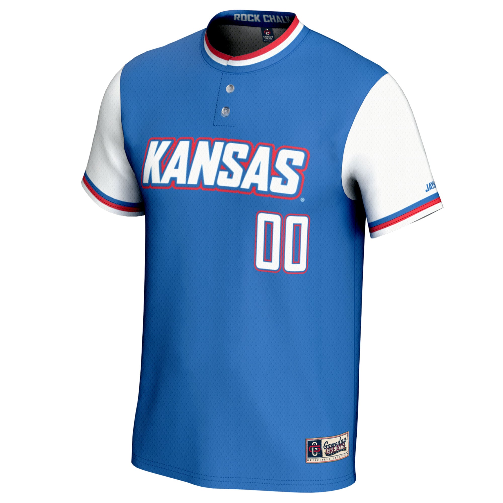 Kansas Jayhawks GameDay Greats Unisex NIL Pick-A-Player Lightweight Softball Jersey - Royal