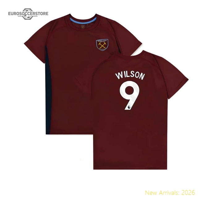 West Ham United Poly T-Shirt Claret/Blue - Junior Wilson 9
