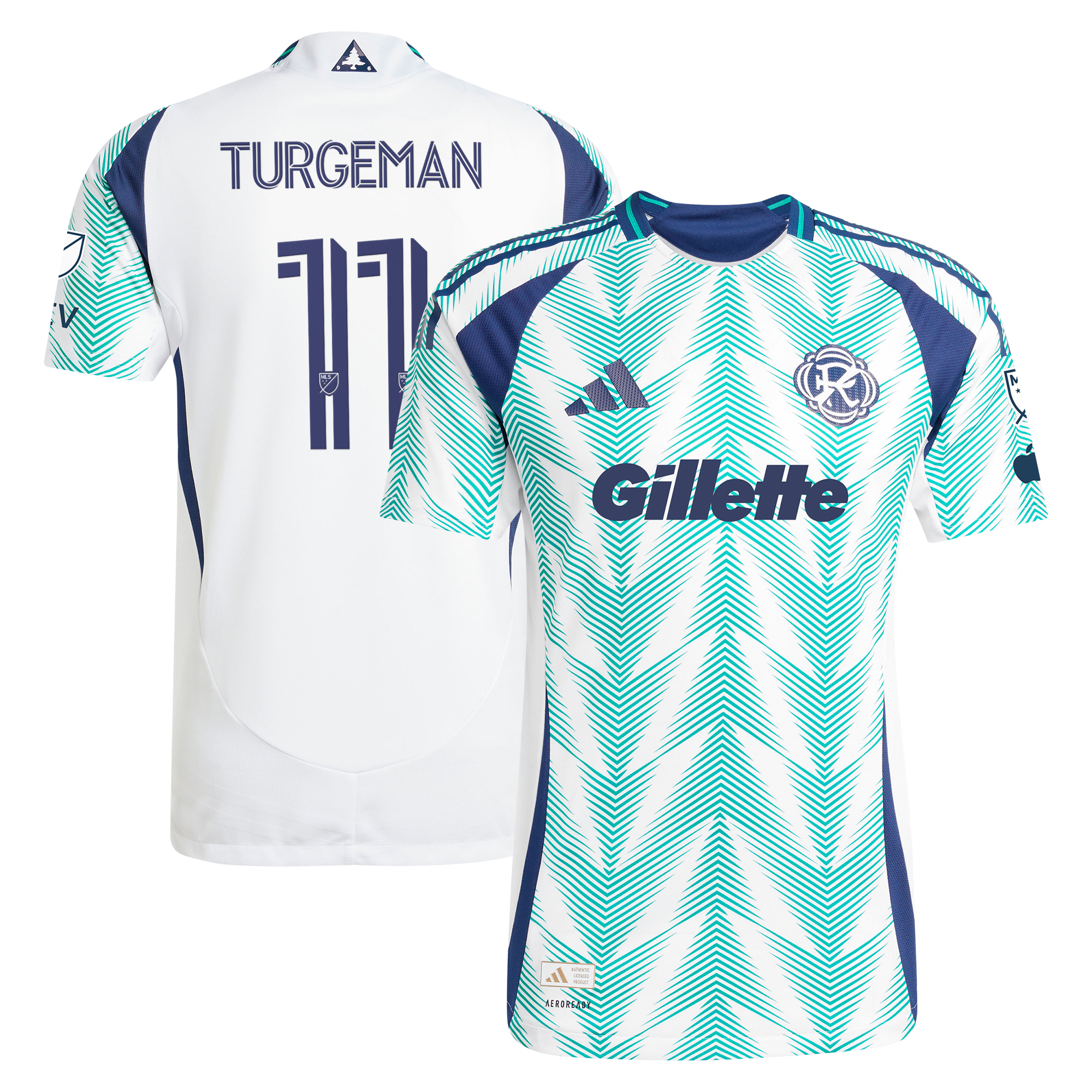 [SJH] Dor Turgeman New England Revolution 2025 Eastern White Pine x Flag of New England On-Field Authentic Jersey - White
