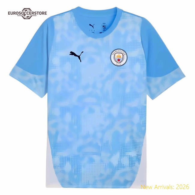 2025-2026 Man City Training Jersey (Light Blue) - Kids (Haaland 9)