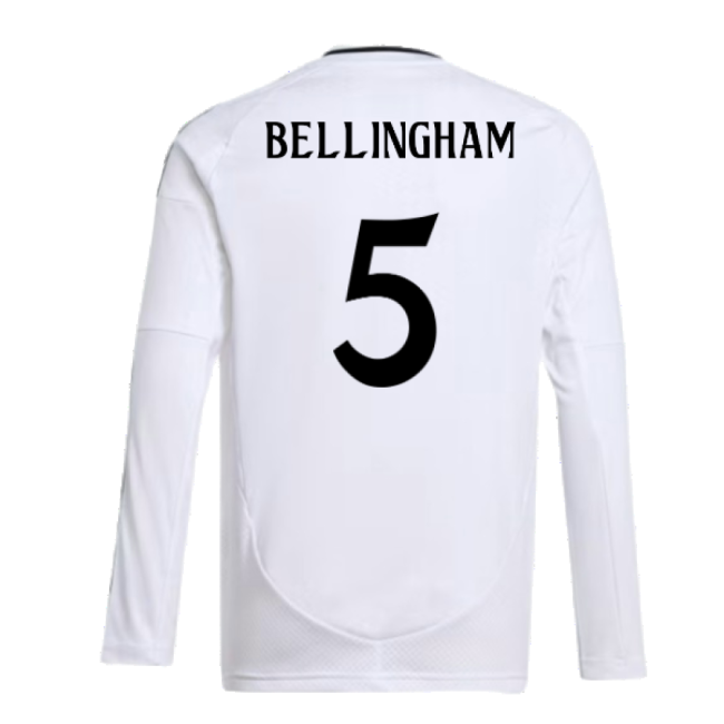 2024-2025 Real Madrid Long Sleeve Home Shirt (Kids) (Bellingham 5) ...
