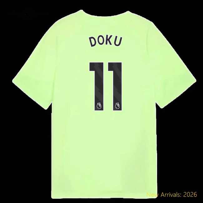 Premium Kids Man City Doku Jersey 2025-2026 Machine-washable