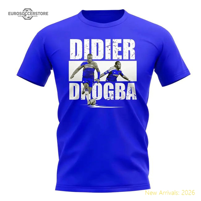 Premium Didier Drogba Player Collage T-Shirt Authentic Blue