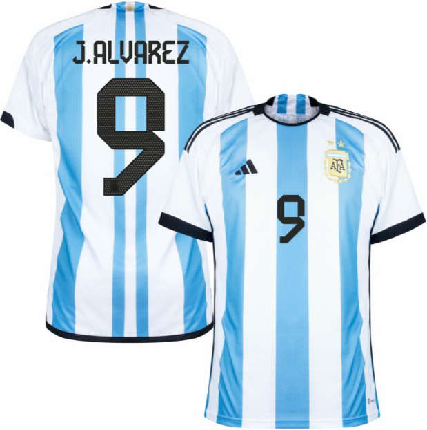 Match Quality Argentina World Cup 2022 Home JALVAREZ Soccer Jersey