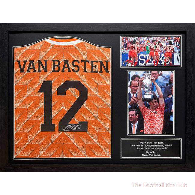 Netherlands Van Basten Retro Signed Shirt (Framed)