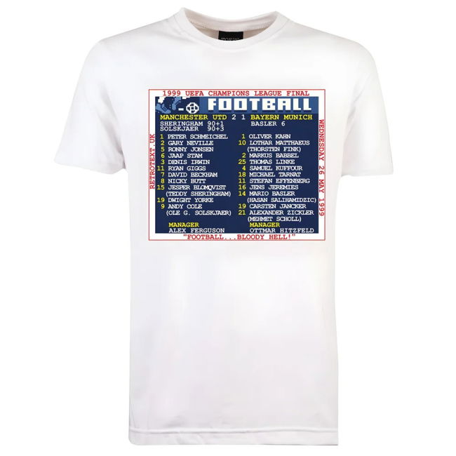 1999 Champions League Final (Man United) Retrotext T-Shirt