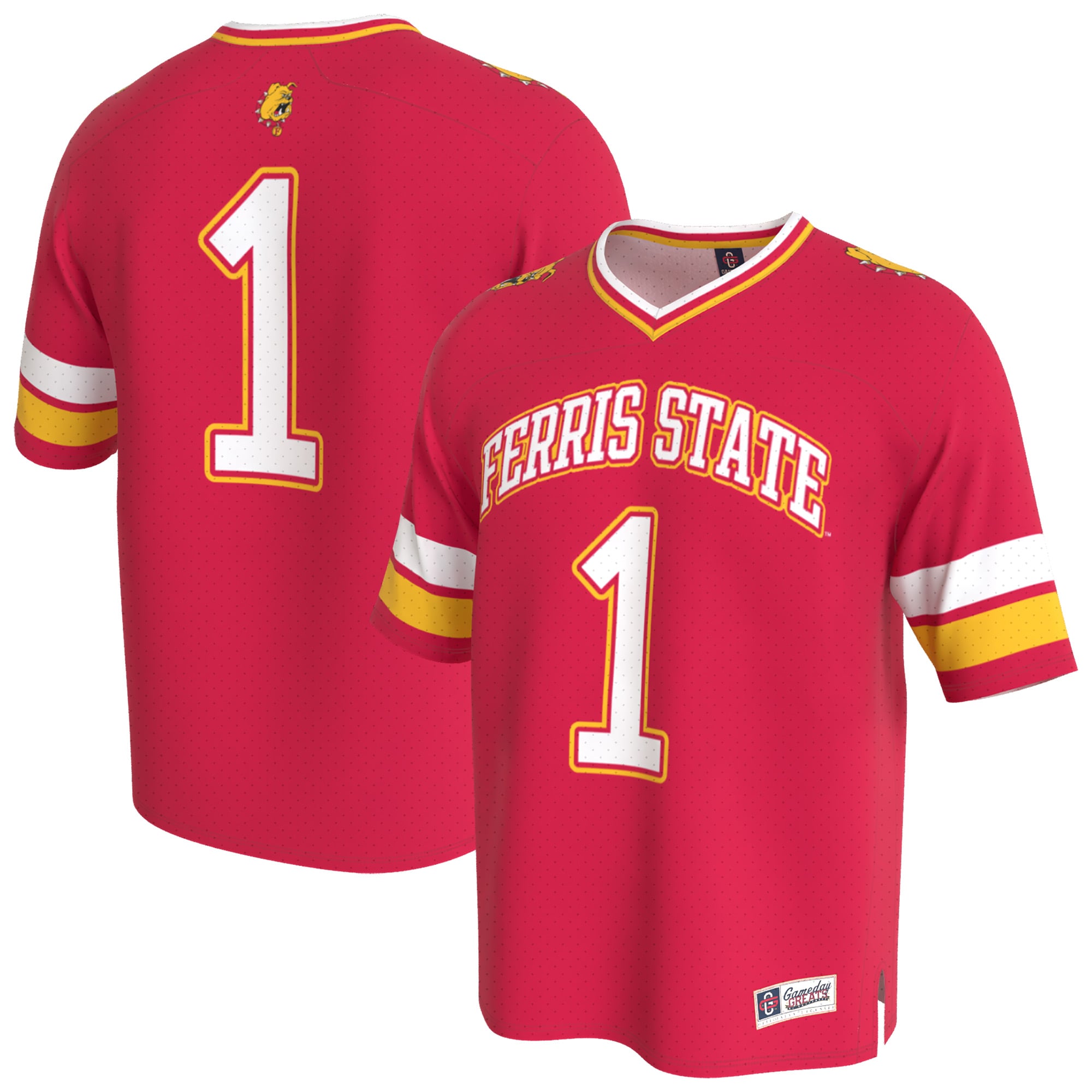 Youth Crimson Ferris State Bulldogs Lightweight Collegiate Football Fashion Jersey