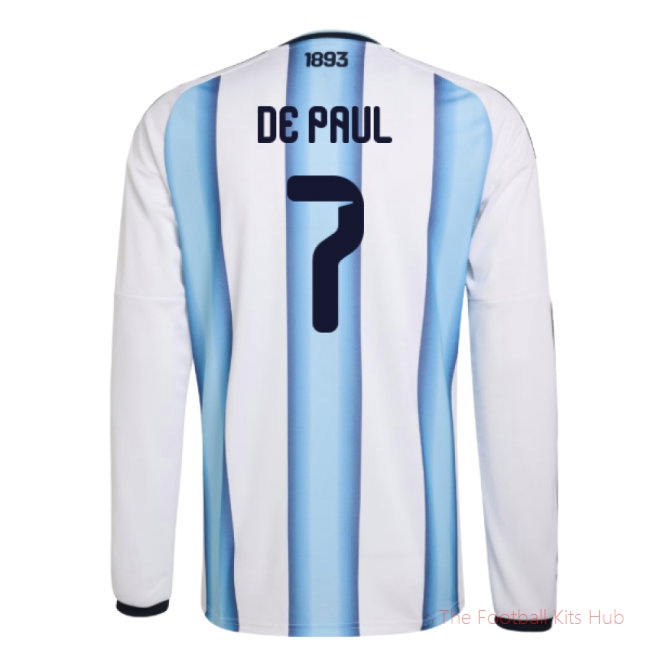 [LK] 2026/27 Argentina Long Sleeve Home Shirt (De Paul 7)