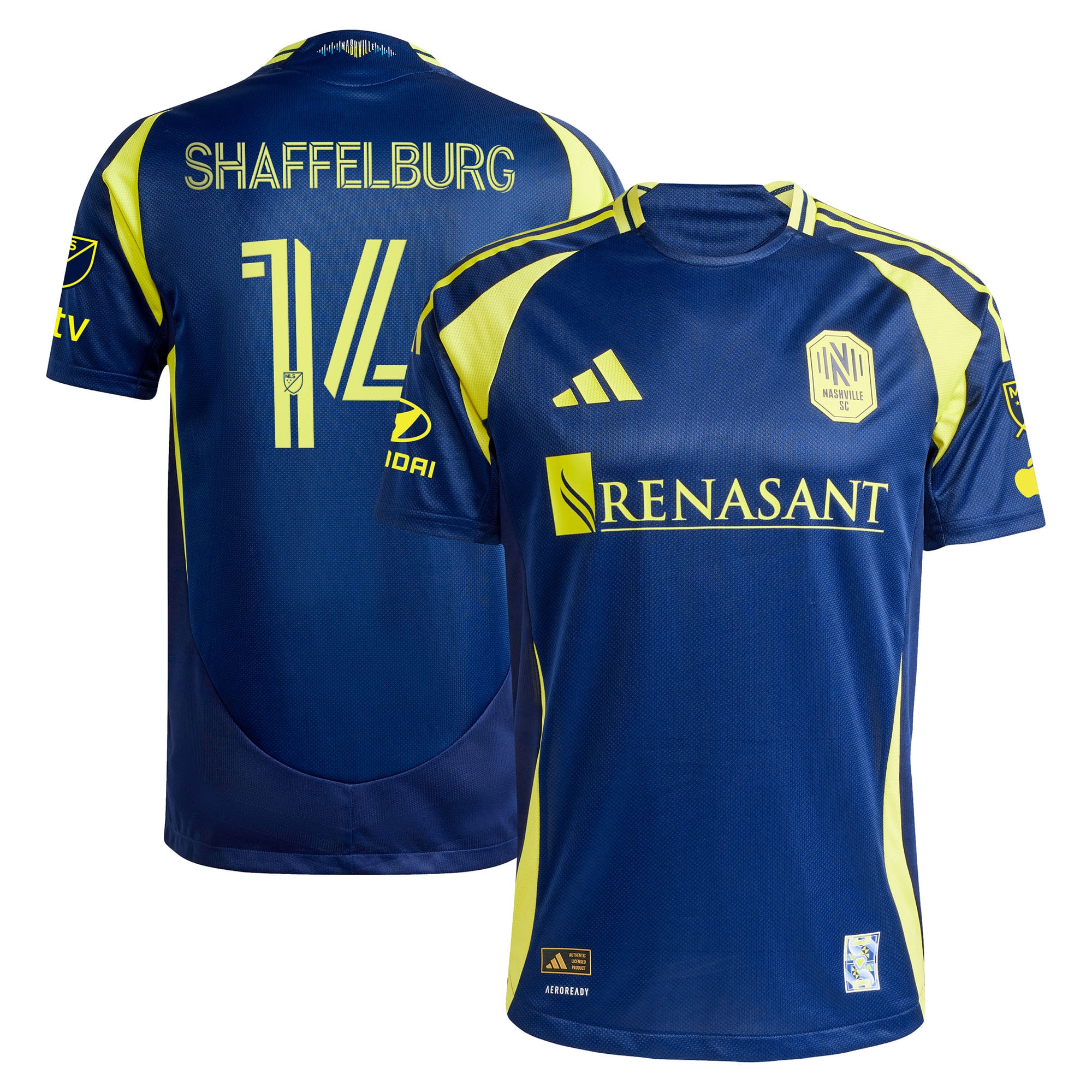 [SJH] Jacob Shaffelburg Nashville SC 2025 The Heart Of Nashville Kit Authentic Player Jersey - Navy