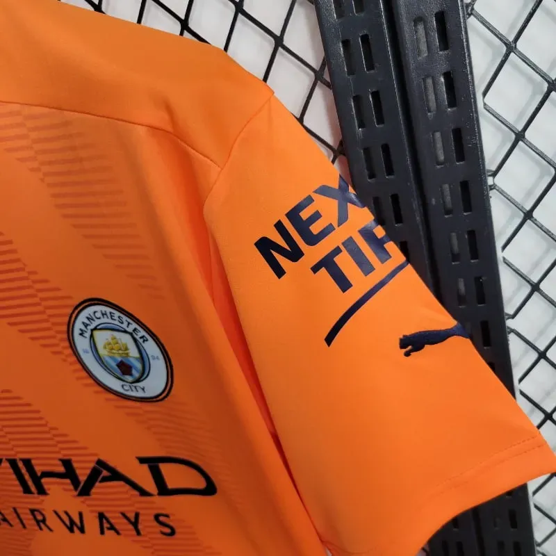 Cheap 2022-2023 Goalkeeper Manchester City Orange Soccer retro kit