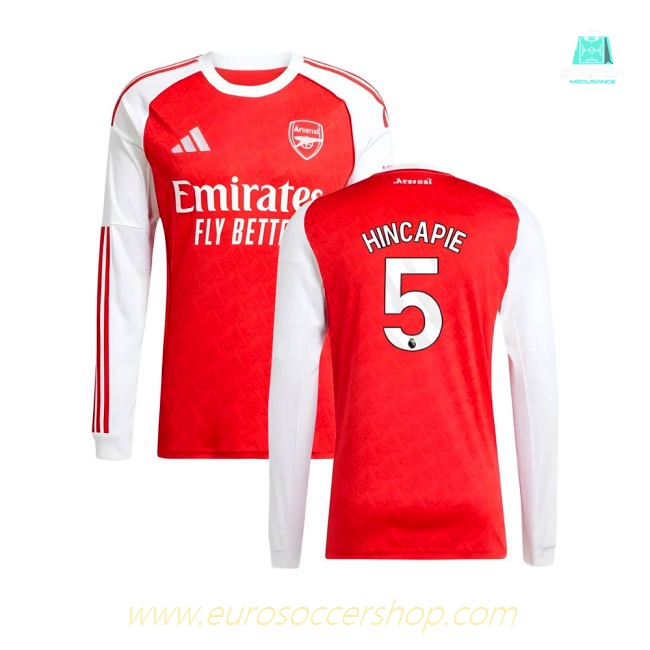 2025-2026 Arsenal Long Sleeve Home Shirt (Hincapie 5)