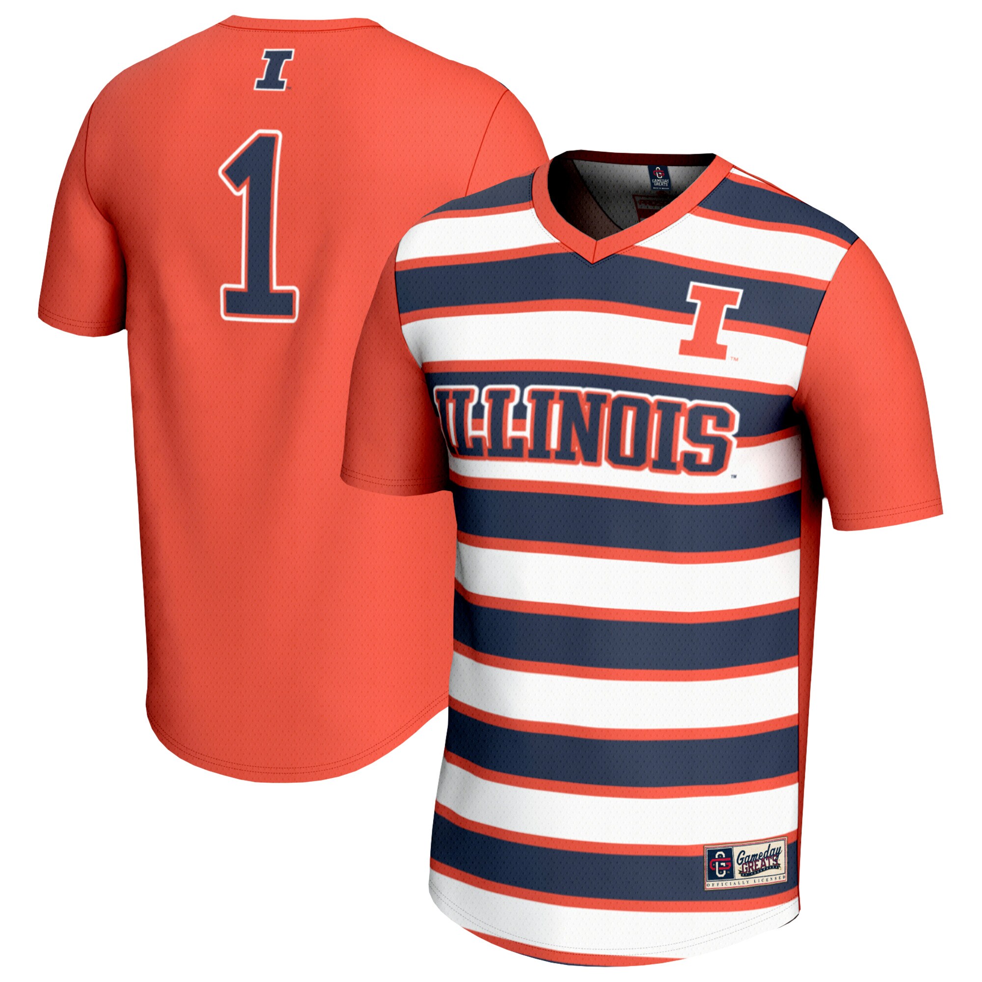 [SJH] Illinois Fighting Illini GameDay Greats Unisex Lightweight Soccer Fashion Jersey - Orange
