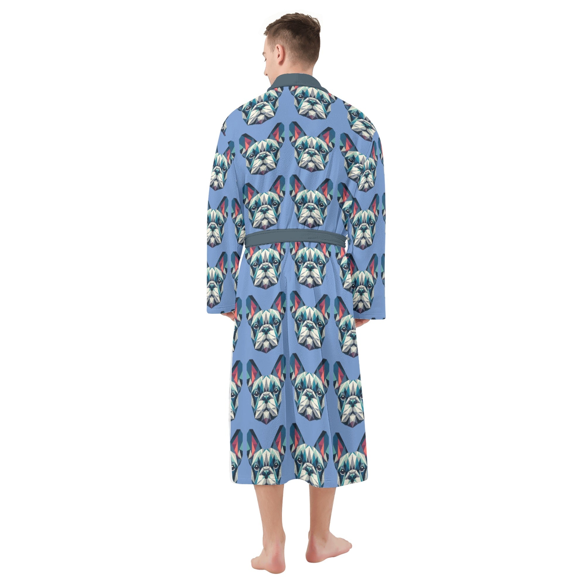 French Bulldog Lover Gus Men Bathrobe Gift For Dog Lovers