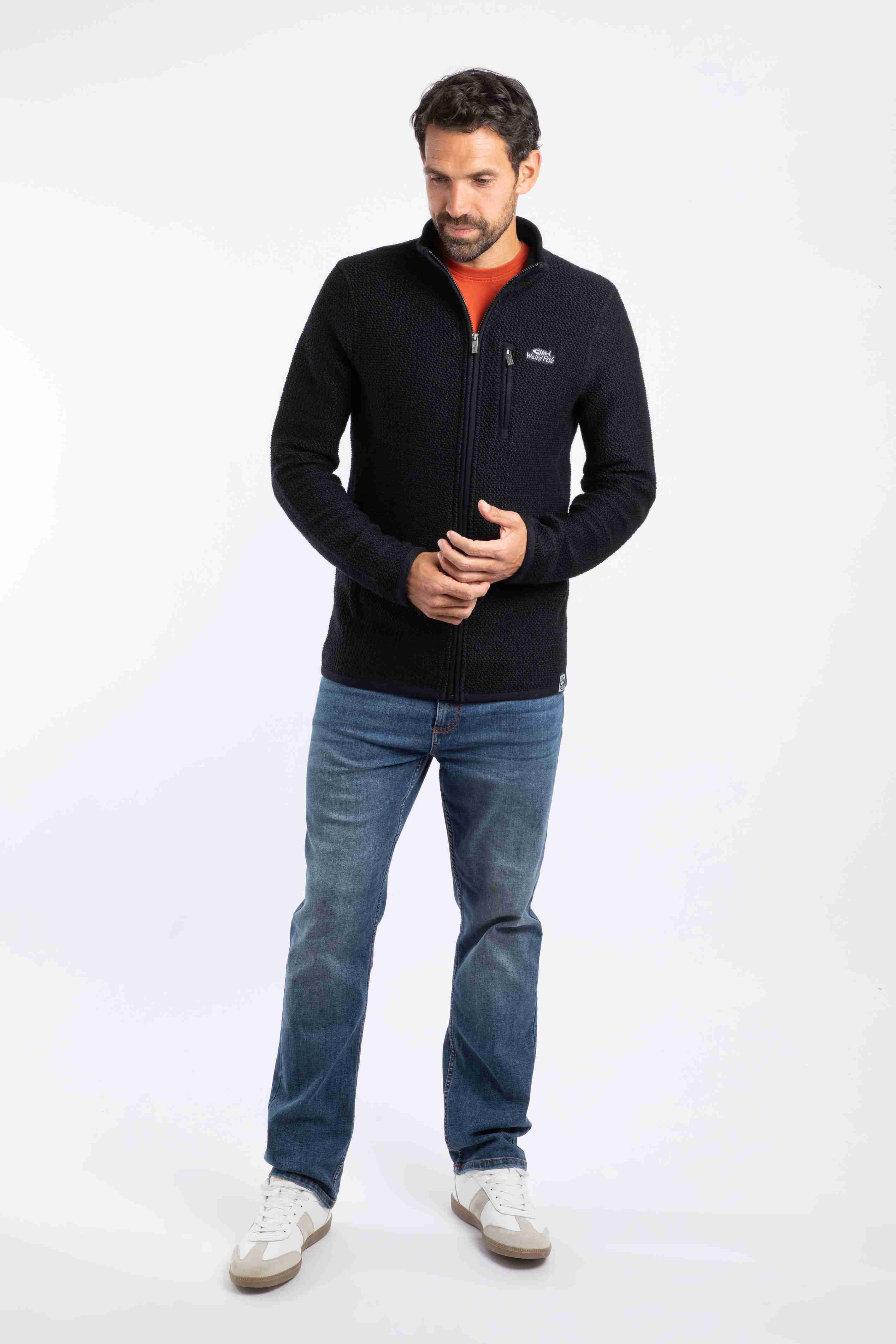 Transom Full Zip Macaroni Sweatshirt Black
