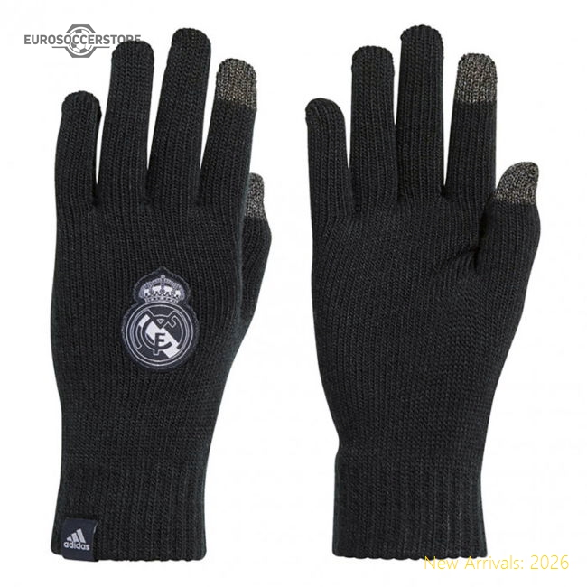 Premium High-Quality Real Madrid Adidas Gloves (Dark Grey)