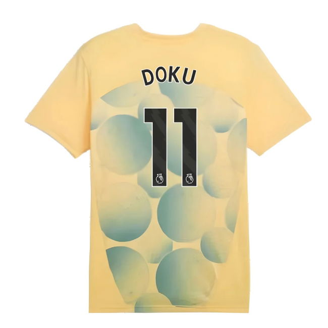 Match Quality Football Man City Prematch Ss Shirt Flaxen Kids Doku...
