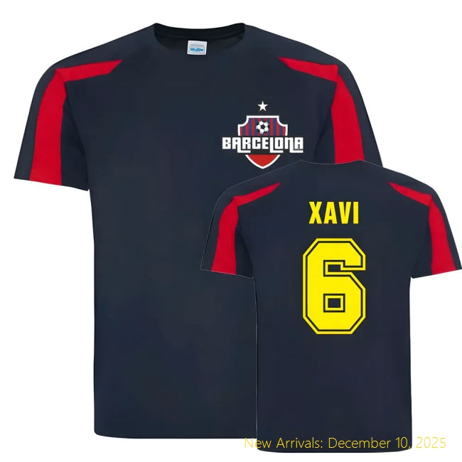 Barca Xavi Barcelona Sports Training Performance Jersey (Navy)
