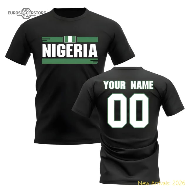 Personalised Nigeria National Team Fan Football T-shirt (black)