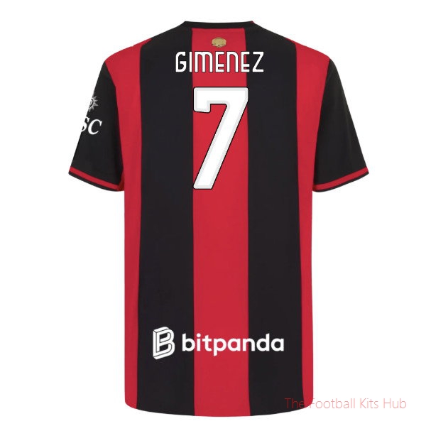 AC Milan Home Shirt Gimenez #7 2026-2027 Club Jersey - Match Kit