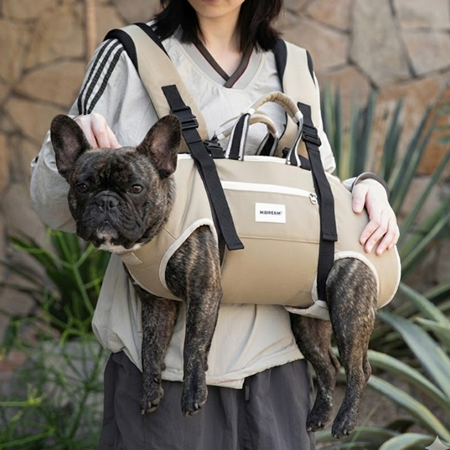 Frenchie Backpack Carrier – Soft Hands-free Dog Backpack Paw Protection