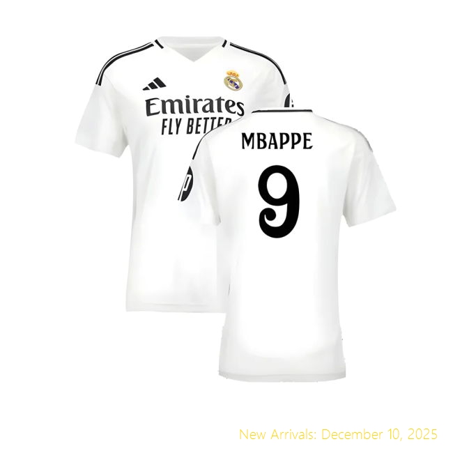 2024-2025 Real Madrid Home Shirt - Authentic Supporter Wear (Mbappe...