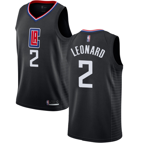 Black LAC Kawhi Leonard #2 Nike Retro Jersey Game Day Wear Quality
