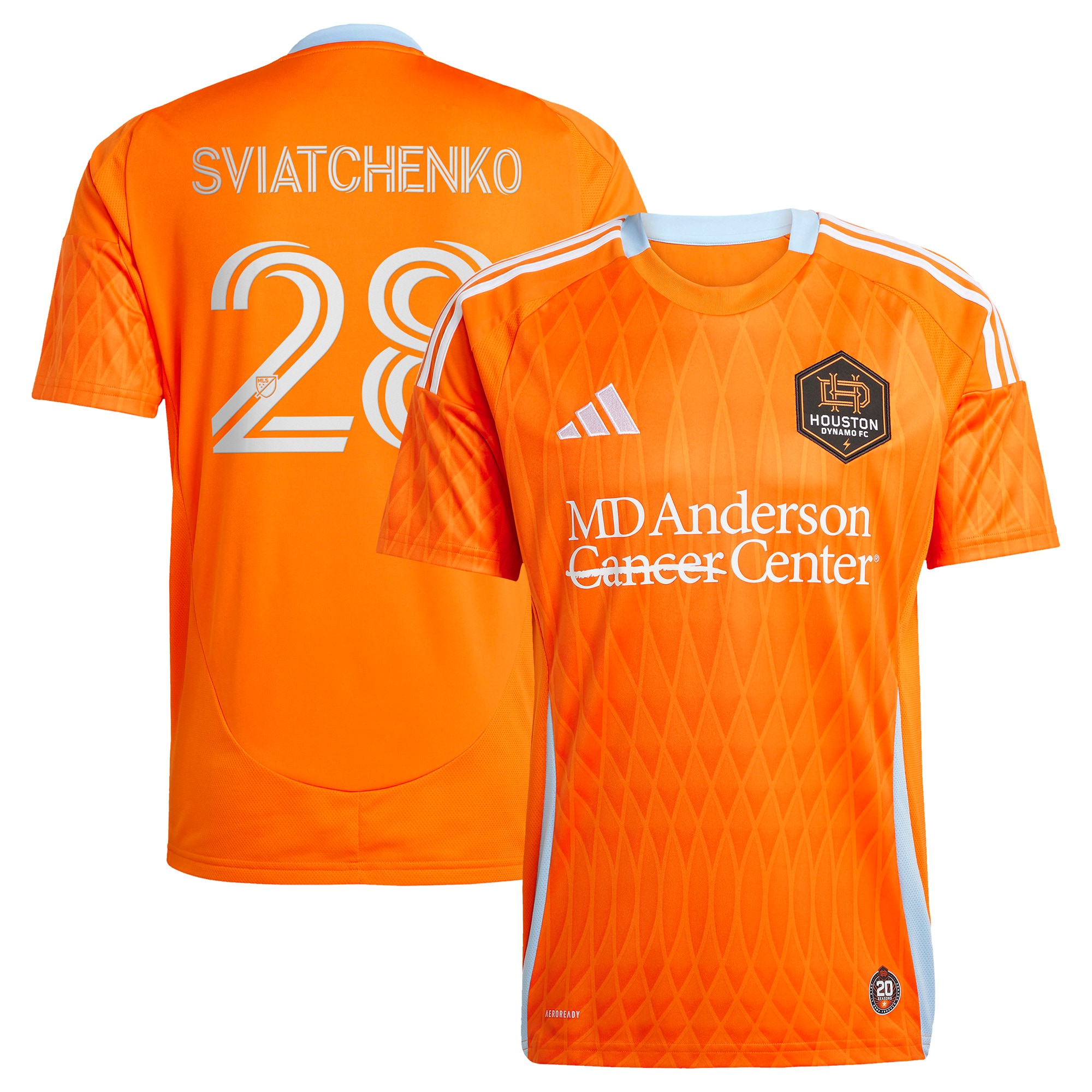 [LK] Women's Erik Sviatchenko Houston Dynamo FC 2025 Season 20 Replica Player Jersey - Orange