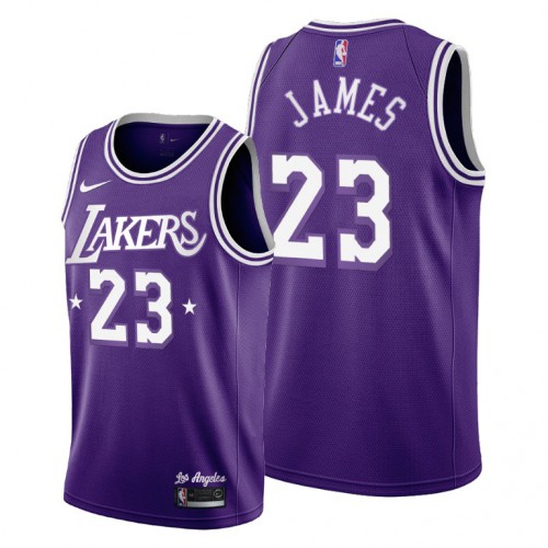 Los Angeles Los Angeles Lakers #23 Lebron James Youth 2021-22 City Edition Purple NBA Jersey Youth
