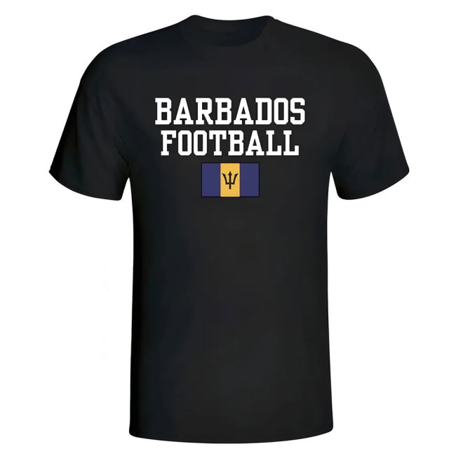 Performance-Driven Match-Ready Barbados Football T-Shirt - Black