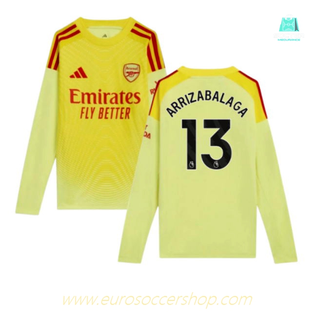 2025-2026 Arsenal Home Goalkeeper Shirt (Yellow) - Kids (Arrizabalaga 13)