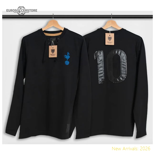 High-quality The Cockerel Black Retro Football Ls Shirt