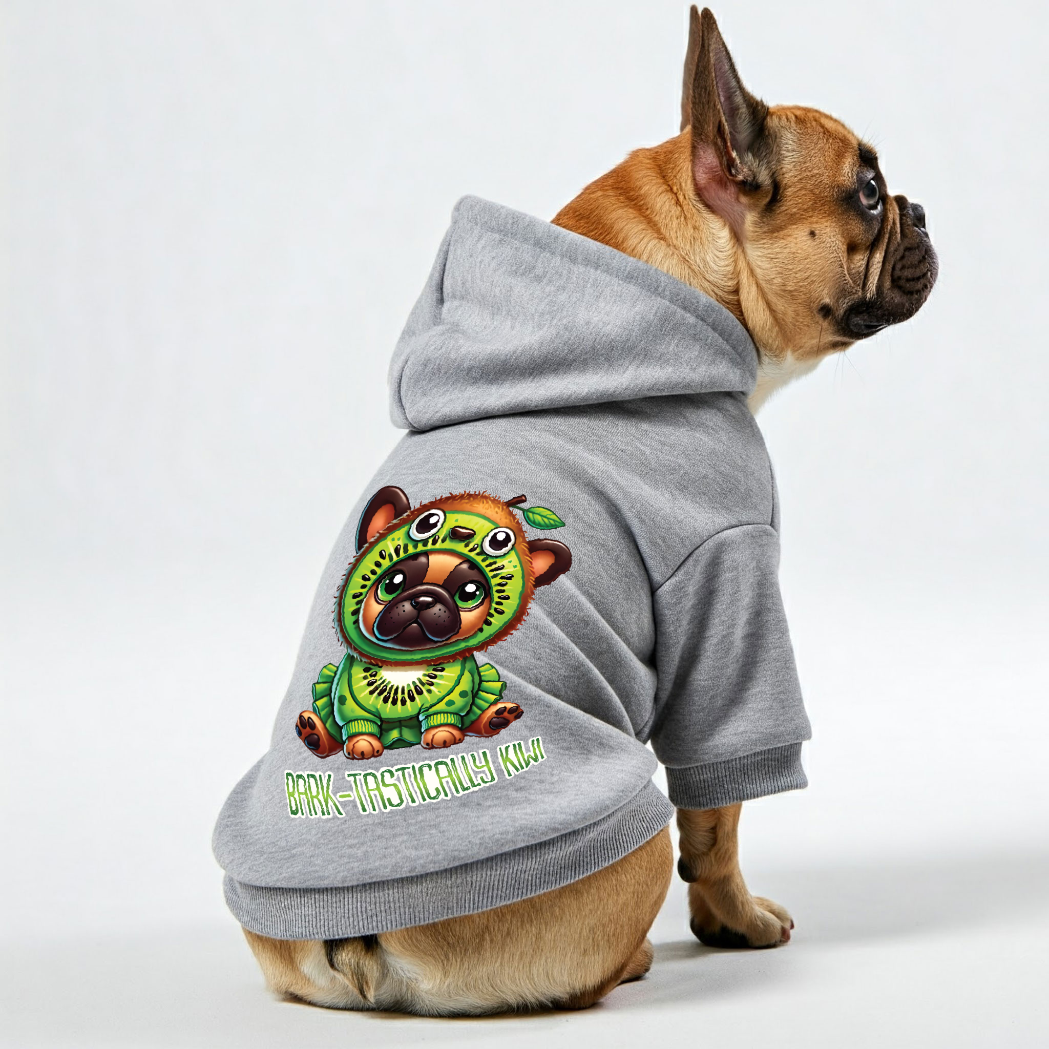 Trendy Bark-tastically Kiwi - Personalized French Bulldog Hoodies Wit...