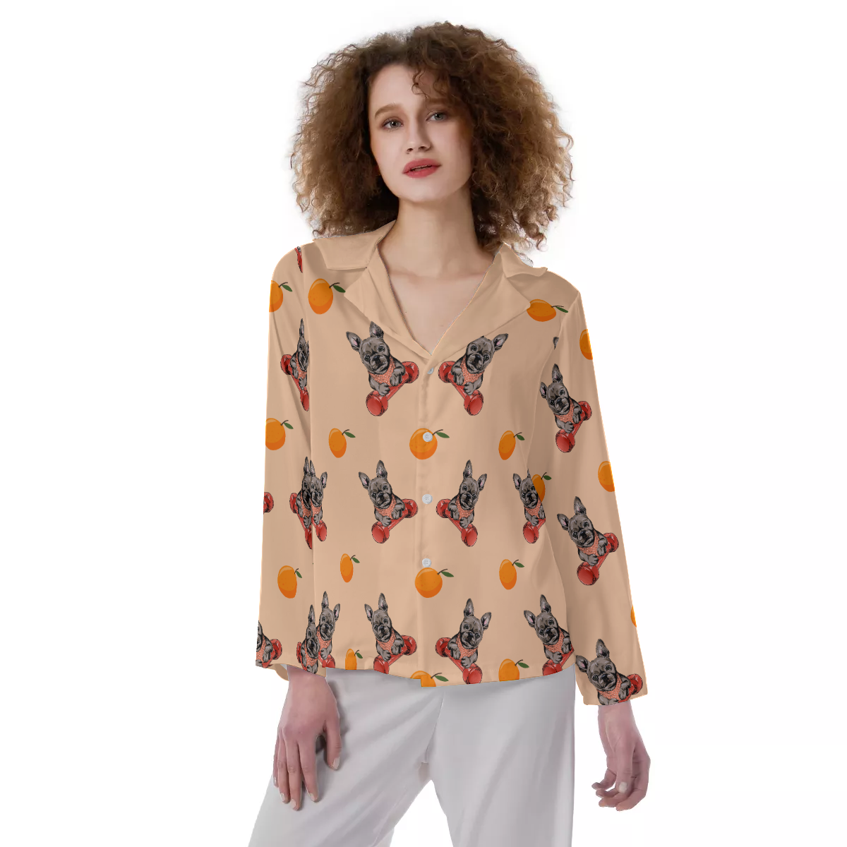 Frenchie-Fan Street-Ready Chloe - Women's Pajamas for Home Use