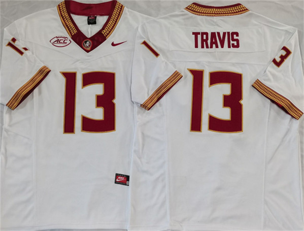 Men's None White 2023 breathable Jordan Travis #13 official Jersey