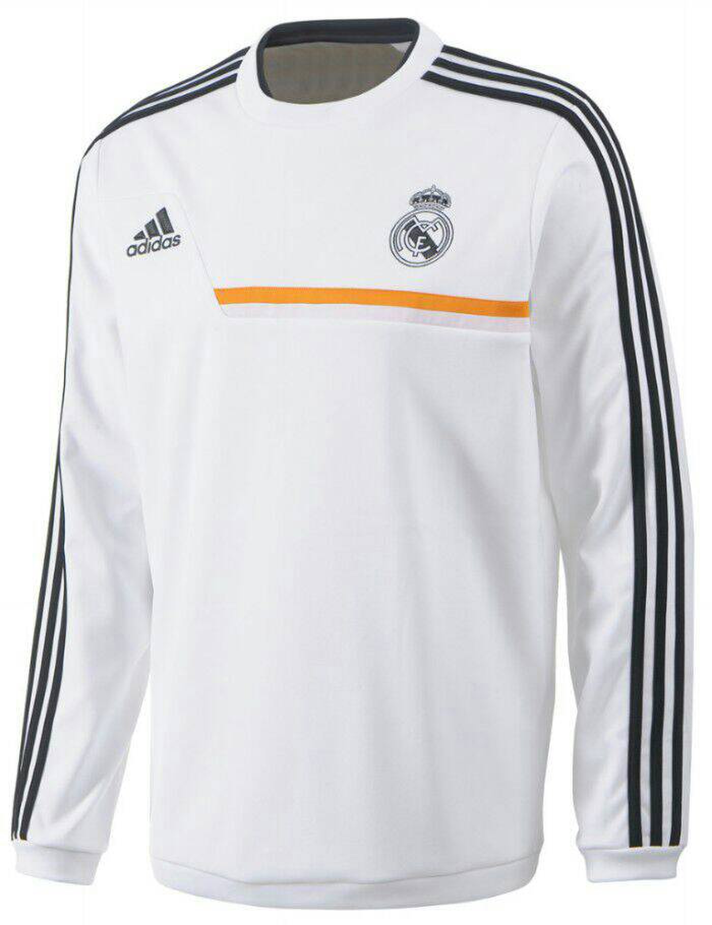 13-14 Real Madrid White Long Sleeve Crew Sweatshirt - Official
