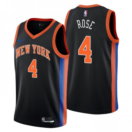 Black LAC York Knicks #4 Nike Official Jersey Premium Quality