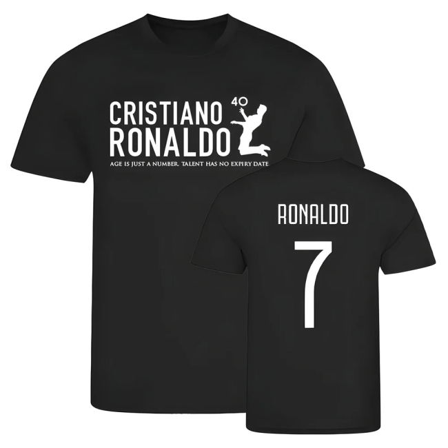 Juventus Shirt (Black) Shirt #7 Durable Stitching Quick Dry