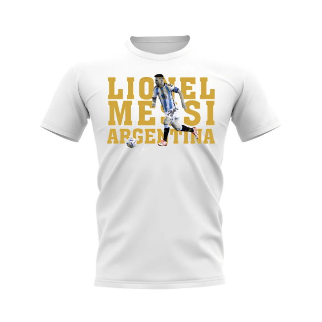 Athletic Lionel Messi Argentina Player Tee (White) Quality