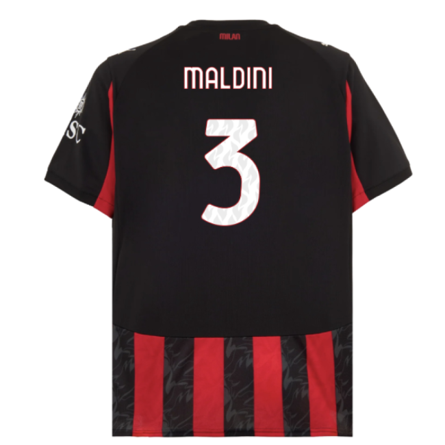Premium Quality Acm Ac Milan Home Shirt Maldini #3 2025-2026 Campa...