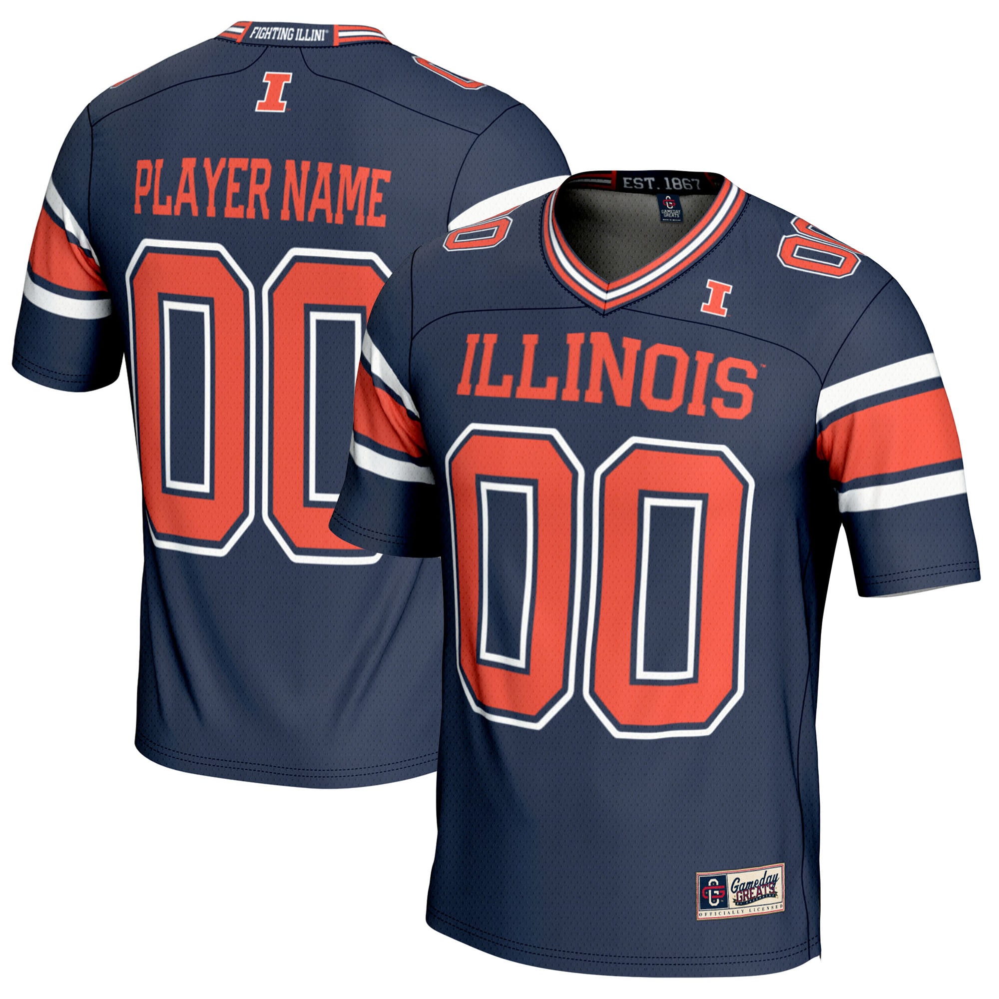 [NJP] Women's Illinois Fighting Illini GameDay Greats NIL Pick-A-Player Football Jersey - Navy