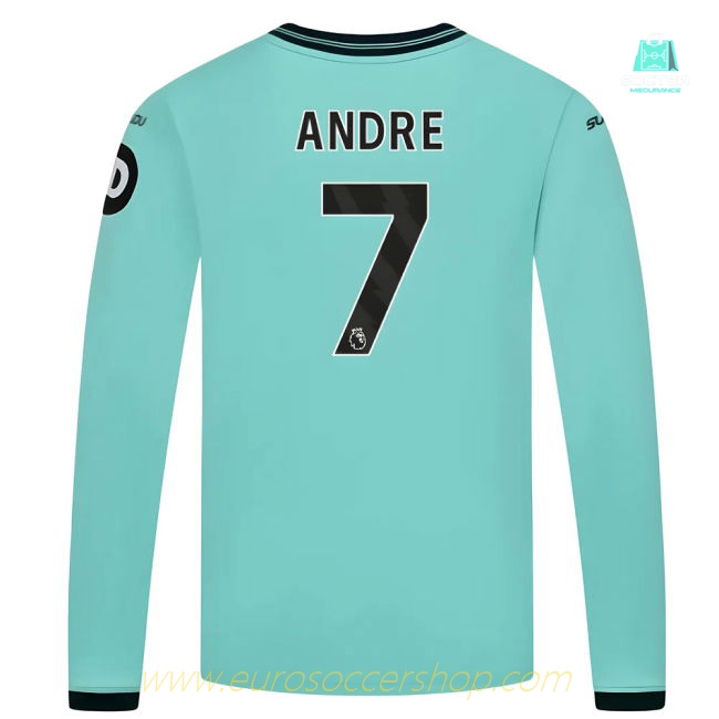 2025-2026 Wolves Long Sleeve Away Shirt (Kids) (Andre 7)