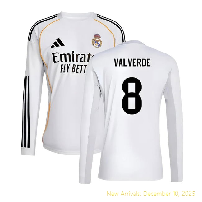 2025-2026 Real Madrid Home Shirt - Authentic Supporter Wear (Valverde...
